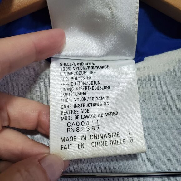 ADIDAS Vintage 90s Windbreaker Track Jacket Coat Nylon 3 Stripes Blue Mens Large - Picture 11 of 16